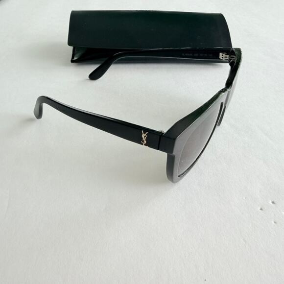 YSL Saint Laurent Wayfarer Sunglasses Rectangle Black Acetate Square Luxury $495 main image 4